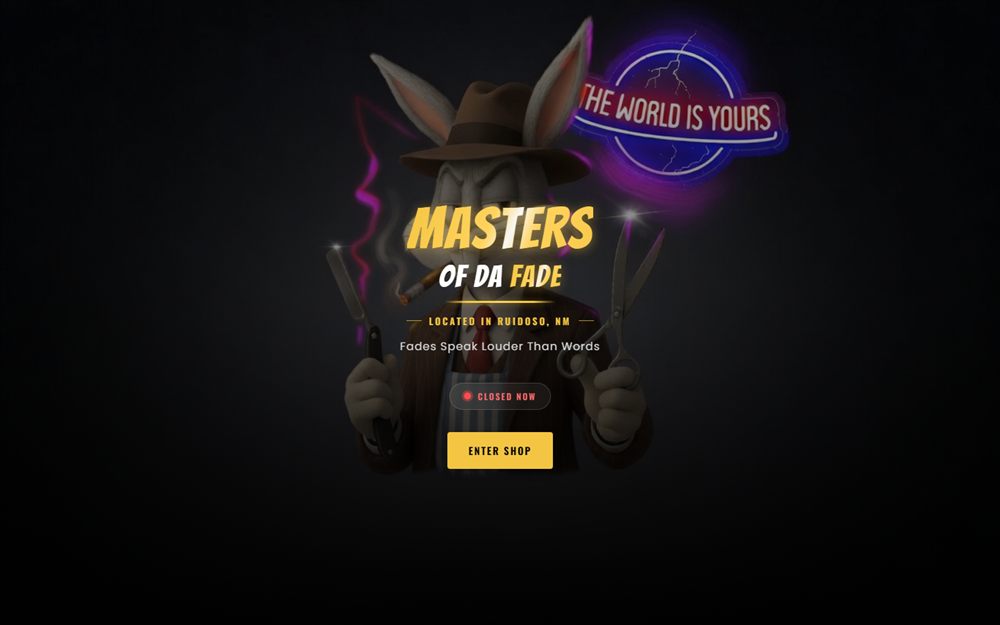 Masters of da Fade website homepage